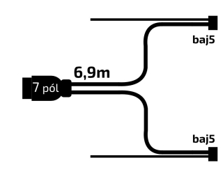 Kabeláž  6,9 m/7-pól. zástrčka, s předními vývody QS150, baj5, VAPP